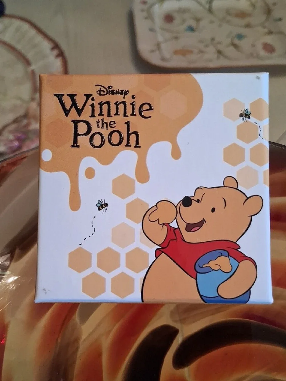 Disney Winnie the Pooh Gold Charm Bracelet W/ Red & Blue Accents.NWT. Super Cute